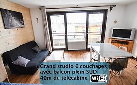 Le Relai S34 - Grand et lumineux studio avec coin montagne 4-6 pers, 50m des pistes, grand balcon exposé SUD, DRAPS NON COMPRIS